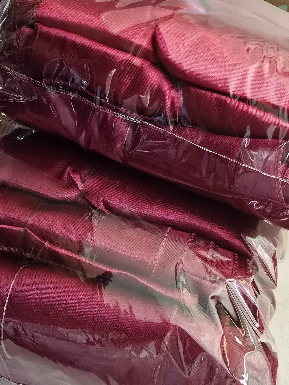 Burgundy Satin Chair Sashes - 12 Pack